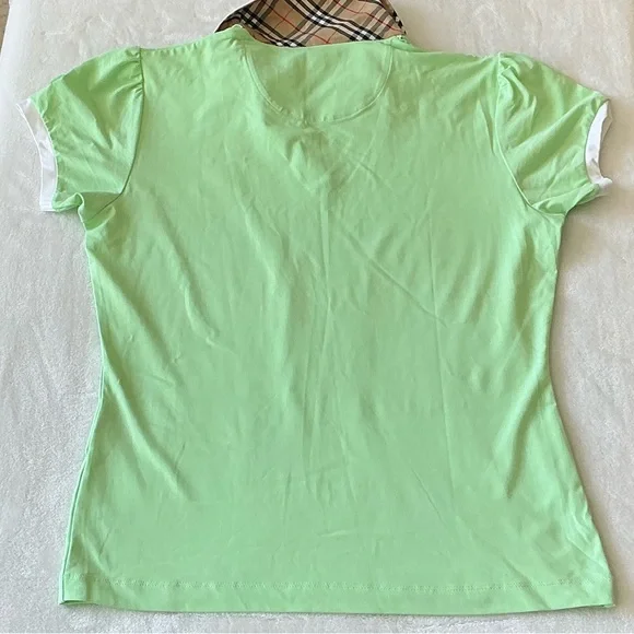 New Burberry Golf Neon Green  Short sleeve collar shirt - Picture 15 of 15